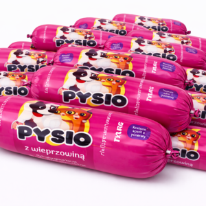 karma mokra dla psa baton z wieprzowiną 1 kg – zestaw 12 szt