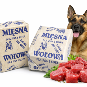 karma mrożona wołowa dla psa i kota 10 kg kostki 250 g, dieta barf
