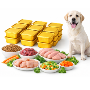 karma mokra dla psa tacka 300 g – mix smakÓw bez etykiet, 9 szt