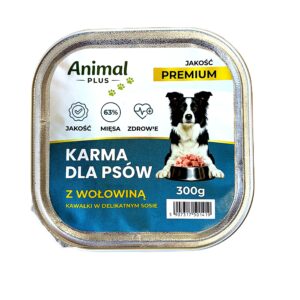 karma dla psa tacka 300g kawałki wołowiny w delikatnym sosie