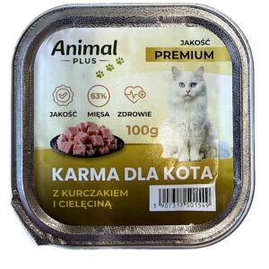 karma dla kota tacka 100g pasztet z kurczakiem i cielęciną